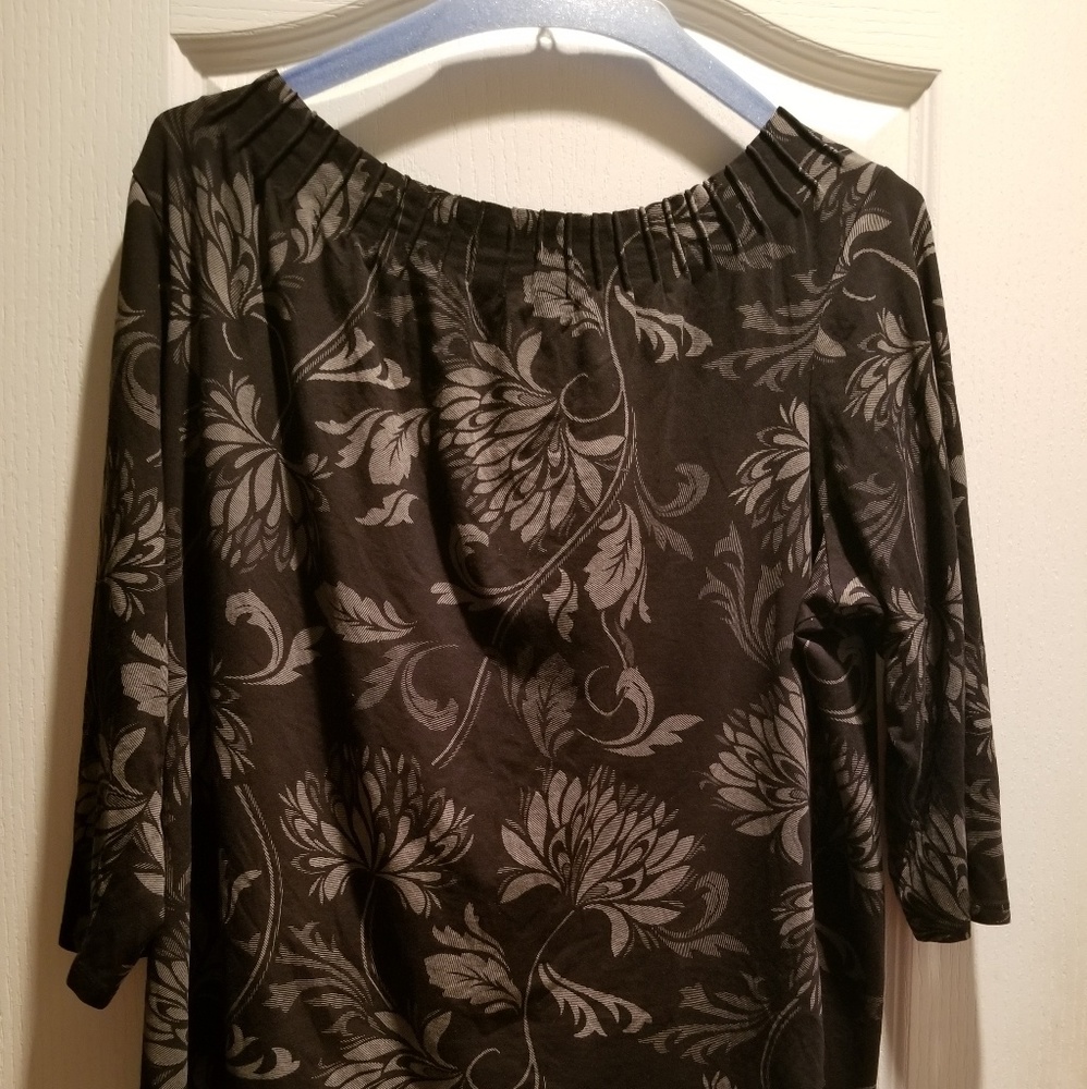 Talbots black and white blouse